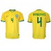 Brazilië Marquinhos #4 Voetbalkleding Thuisshirt WK 2022 Korte Mouwen